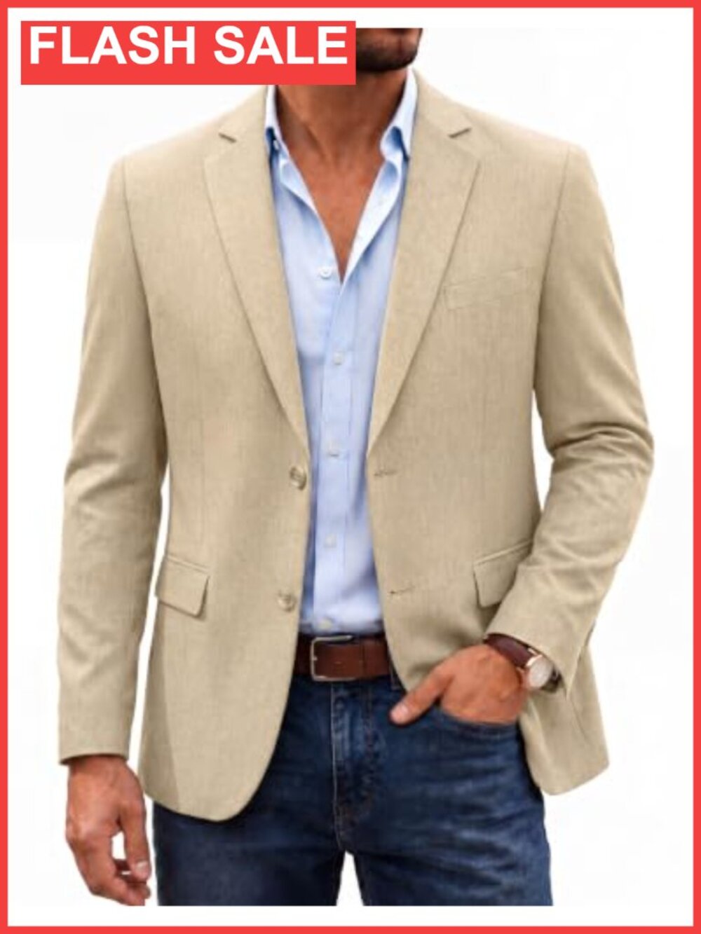 Men's Linen Texture Unlined Casual Blazer Sport Coat